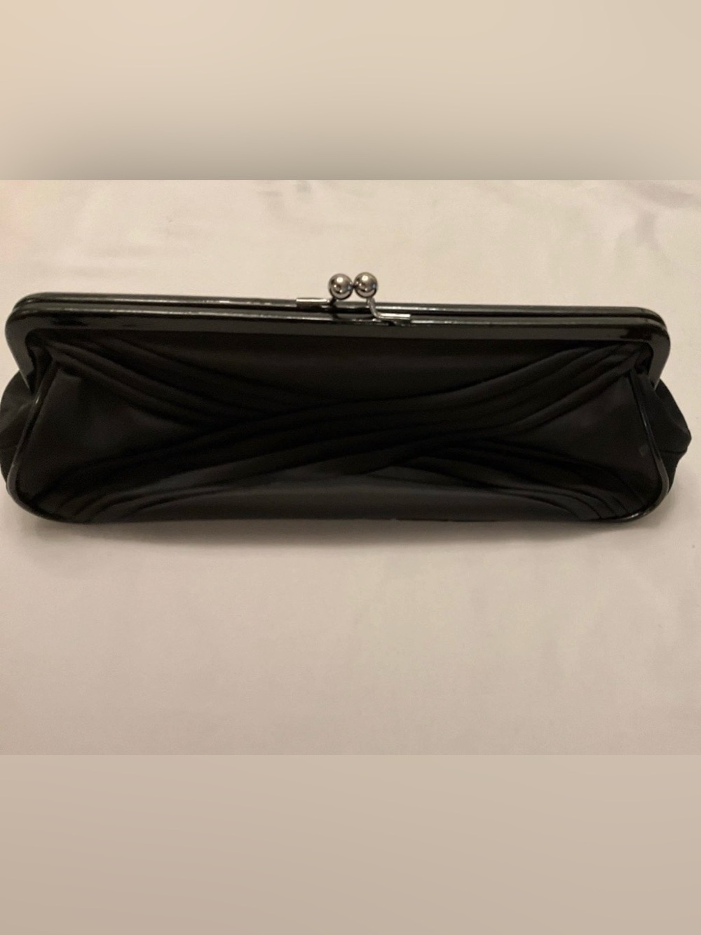 Simply By Vera Vera Wang Black Classic Clutch Satin Evening Classic Kiss Closure